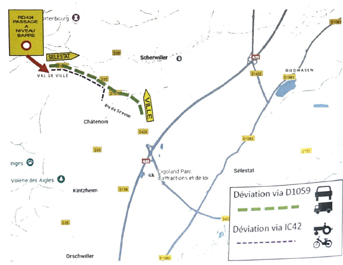 Deviation Acces centre CT Chatenois 6 octobre 2025